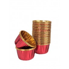 Паперові форми червоний металік із золотом 50 шт